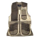 Wild Hare Shooting Gear Range Vest - Sage with Distressed Leather, Sage and Brown, 3XL