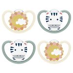 NUK Space Glow-in-The-Dark Orthodontic Pacifiers, Size 2, 6-18 Months, 4 Pack