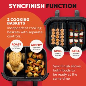 Instant Pot Versazone Dual Air Fryer, 8.5L – Two Independent Zones