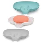 3 Pack Silicone Soap Dish with Drai
