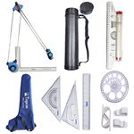 Topcon Engineering Combo (Premium Mini Drafter, Deluxe Sheet Container, Rolling Ruler, Set Square, Pro Circle, Ruler, 4 Drawing Board Clips) Set of 7 Items