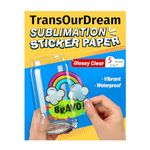 TransOurDream Sublimation Sticker Paper-5 Pcs 100% Glossy Clear Waterproof Sublimation Stickers 8.5x11 for Sublimation Inkjet Printer with Sublimation Ink, Decoration for Mugs, Phone Cases, Tumbler