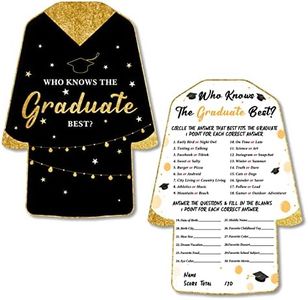 30 Pack Glitter Who Knows Graduate Best Graduation Game Cards, Shaped Graduation Game Cards for Grad Celebration Party