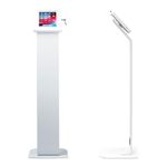 Locking Floor Stand - CTA Premium Large Locking Floor Stand Kiosk with Steel Body and Heavy-Duty Locking Enclosure with Keys for iPad Pro 12.9", Surface Pro 3, 4, 5, 6, 7, 8, X (PAD-PLSW) - White