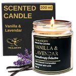 The Black Kite Soy Wax Scented Candles | Vanilla & Lavender Fragrance | Burn-time 50-60 Hours | 450gm | Handpoured in Small Batches | Organic Soy Wax Candle