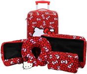 Bioworld Hello Kitty 6-Piece Travel Set – 20” Luggage, Neck Pillow, Luggage Tag & Packing Cubes