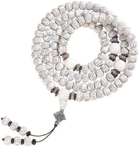Round Natural Star Moon Bodhi Bracelet for Women Unisex 108 Star Moon Bead Bracelet Anxiety Relief Energy Healing Yoga Meditatioon Good Luck Multi-loop Winding Design Buddha Bead Bracelets Birthday Gift (Bodhi 10)