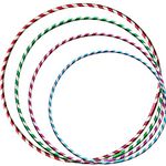 Porter and Lambert Premium Quality Adults Kids Stripy Multicolor Small Large Hula Hoops Sporting Good Fitness Rainbow Color (Pack Of 6, Medium)