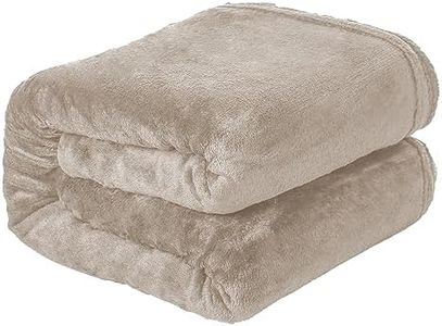 Etrexonline Manta de Franela Premium 100% Microfibra: Tacto Ultra Suave, Cálida y Mullida para Sofa, Cama y Sobrecama - Flannel Blanket de Calidad - 130x160cm Beige
