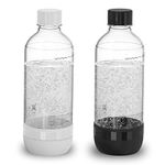 pinci Soda Bottle, Suitable for Carbonated Water and Sparkling Water, BPA Free, Reusable and Filled Food Grade PET Plastic Made Soda Water Bottle (2 Pack, 2 * 1 Liter)