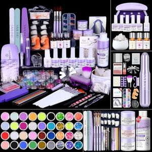 SAVILAND Nails Kit Acrylic Set: Professional Acrylic Nail Kit with Nail Tranning Mat Nail Art Brush Nail Drill Nail Polish with Dryer for Nail Extension Carving