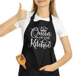 SANDJEST Apron for Women Queen Of T