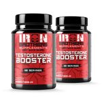 Iron Brothers Supplements - Testosterone Supplements for Men - Estrogen Blocker & Test Booster- Natural Energy, Strength & Increased Libido - Lean Muscle Growth - Promotes Fat Loss - (2 Bottles)