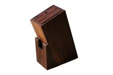 Wood KIT Wooden Knife Holder Stand with 6 Universal Knife Slot, 1 Sharpener Rod & Scissor Slot Each- Knife Holder for Kitchen (Rosewood)