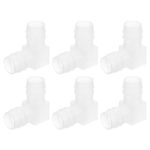 uxcell 5/8" 90 Degree Elbow Hose Barb, 6pcs L-Shaped Aquarium Air Valve Connector Tubing for Fish Tank Pond Air Line