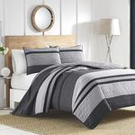 NauticaHome 217147 Vessey Cotton Pieced Quilt, Full/Queen, Gray