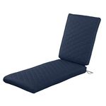 Classic Accessories 62-001-NAVY-EC Montlake FadeSafe Quilted Chaise Lounge Cushion, Navy, 72" L x 21" W x 3" Thick