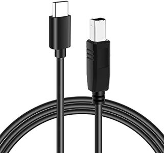 USB B to USB C Printer Cable 4 Feet, USB C to USB B Printer Cable, Flexible Cord for MacBook Pro/Air, USB C MIDI Cable Compatible with Yamaha Piano MIDI Keyboard, DAC, DJ Controller and More