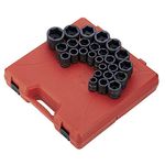 SUNEX TOOLS 4692 3/4-Inch Drive Metric Impact Socket Set, 26-Piece