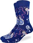 Good Luck Sock Men's Space Sloths Socks, Gray, Big & Tall