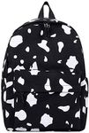 NISHI - Medium Kids Backpack Waterproof Backpack, Girls & Women Stylish Trendy College, School & College Bag (BLACK DOT)