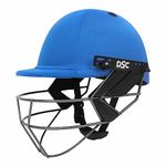 DSC FORT44 Cricket Helmet for Men & Boys Adjustable Steel Grill Back Support Strap Color: Royal Blue Light Weight |Size :Medium, m