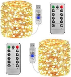 [2 Pack] TheaPro 10M/33Ft Fairy Lights USB Powered String Lights 100 Led Christmas Lights Fairy String Lights for Party Wedding Festival Bedroom Table Decoration