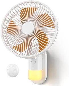 Airbition 10'' Small Wall Mount Fan with Light and Remote Control, 90°Oscillating, 4 Speeds, Timer, Included 120° Adjustable Tilt, High Velocity, 79Inch Cord, for RV Bedroom Home Office Garage