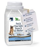 JUST FOR PETS Snow & Ice Melter Safe for Pets & Paws Contains No Toxic Chlorides or Painful to The Paw Rock Salt, Safe for Dogs & Cats. Fast Acting and Works On Contact 9 lb. Shaker Jug