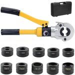 INREPRO 8 Tons Hydraulic Pipe Crimping Tool Hydraulic Copper Tube Fitting Stainless Pex Pipe Crimper Pressing Pliers with 10 Crimping Dies