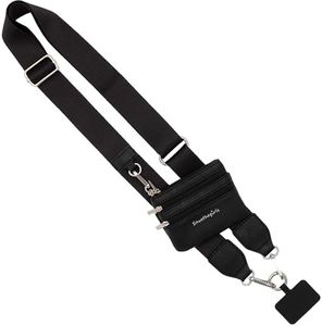 Save the Girls Clip & Go Phone Strap – Cross Body Phone String with Zipper Wallet Pouch – Phone Chain Purse Badge Holder