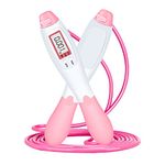 LXMTOU Skipping Rope with Counter 9999 Times for Adult Children Exercise Fitness Jump Rope for Kids Women Adjustable Length (Pink)