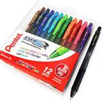 Pentel - Energel X BL107 Retractable Gel Rollerball Pens - 0.7mm - 1 of Each Colour - Wallet of 12