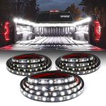 [Upgraded] Xprite 60" White LED Truck Bed Lights Strip Kit, Decoration Lighting Bar for Cargo Pickup Trucks Van SUV RV Boat, w/On|Off Switch 3PCS