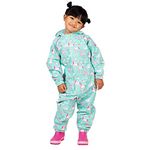 JAN & JUL Rain Suit for Toddler Girls Waterproof with Hood (Puddle-Dry: Unicorn, Size: 3T)