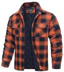 TACVASEN Quilted Flannel Shirt Jackets Men Thermal Flannel Jackets for Men Button Down Plade Coat Flannel Plaid Jackets for Men Work Jacket Men