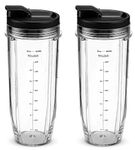 Flip Top to-go Lid with 32OZ Replacement Cups for Compatible with Nutri Ninja Blender Replacement Parts.for Compatible with Nutri Ninja Blenders 900W BL450 and 1000W Auto-iQ BL480 BL482 BL482-30 BL682