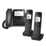 Panasonic KX-TGF323 Corded and Two Cordless Handsets Home office Telephone Kit with Answerphone and Nuisance Call Blocker