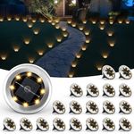 SOLPEX Mini Solar Ground Lights, 20 Pack Solar Lights Outdoor Garden, Solar Pathway Lights Outdoor, Waterproof Landscape Lighting for Patio Yard Driveway Walkway (Warm White)