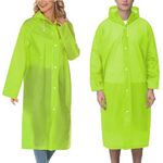 Pivalo EVA Waterproof Rain Coat Hooded Universal Outdoor Water Resistant Portable Suit for Men Women Boys & Girls (Neon Green, 1 Pc)