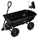 Alivio Garden Tipping Wheelbarrow Cart 75L, 10in Pneumatic Wheels Heavy Duty Wheelbarrow Trolley Easy Transport, 250kg Capacity Swivel Handle Wagon Cart for Outdoor, Patio, Tools, Waste Material
