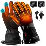 ABXMAS Heated Gloves Rechargeable for Men, 7.4V 3200mAh Electric Battery Gloves for Winter Sports Motorcycle Ski Biking Hiking, Reusable Outdoor Work Hand Warmer, L