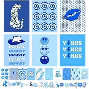 97 Decor Blue Preppy Room Decor - Preppy Blue Posters for Room Aesthetic Stuff, Preppy Light Blue Wall Decor Bedroom, Blue Wall Art Prints, Blue Photos Pictures for Teen Girls Dorm (8x10 inch| 20x25 cm UNFRAMED)