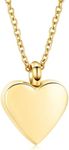 RJCMJDEU Cremation Jewelry Small Heart Urn Necklace Ashes for Women Men Keepsake Pendant Memorial Human Ash Holder, Stainless Steel, No Gemstone