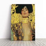 Big Box Art Canvas Print Wall Art Gustav Klimt Judith | Mounted and Stretched Box Frame Picture | Home Decor for Kitchen, Living, Dining Room, Bedroom, Hallway, Multi-Colour, 30x20 Inch