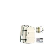 SEAFEW Travel Backpack for Women, Carry on Luggage Backpack Flight Approved Travel Backpack, Waterproof Outdoor Hiking Rucksack Casual Daypack 17 Inch Business Laptop Backapck Expandable,O-Beige Green