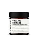 Erbology Organic Shiitake Mushroom Powder 50 Servings - 11% Beta-glucans - Immunity and Energy - Lentinula edodes - Small Batch - Sustainably Grown in Europe - Vegan - Non-GMO - No Added Fillers