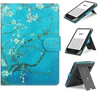 HoYiXi Étui Universel pour 6-6.8” Pocketbook/Tolino/Sony E-Book Reader 6.8” Kindle Paperwhite/6” Kindle 2022 & 2019/Kobo Clara HD/Kobo Clara 2E Coque Housse avec Support,Fleur