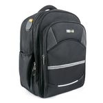 FRILLA Professional Tool Backpack, 50 Pockets, Heavy-Duty Storage with Laptop Compartment, 33 x 24 x 48 cm, Black