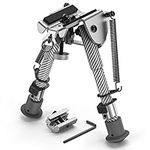 EZshoot 6-9 Inches Adjustable Carbon Fiber Bipod with Foldable Legs + Adapter Super Duty Bipods for Outdoor Activities (Silver)